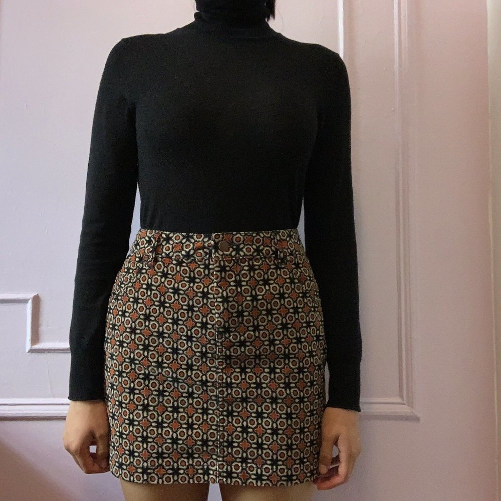 BDG Corduroy pencil skirt - retro print